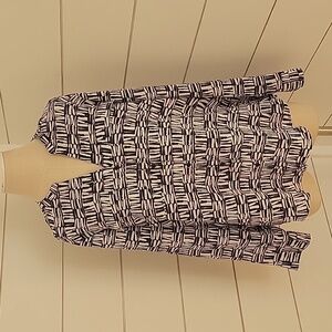 Calvin Klein large black and white button down blouse